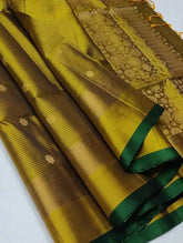 Golden Yellow Double Warp Soft Silk Saree - Saree - Aakritee - S10635